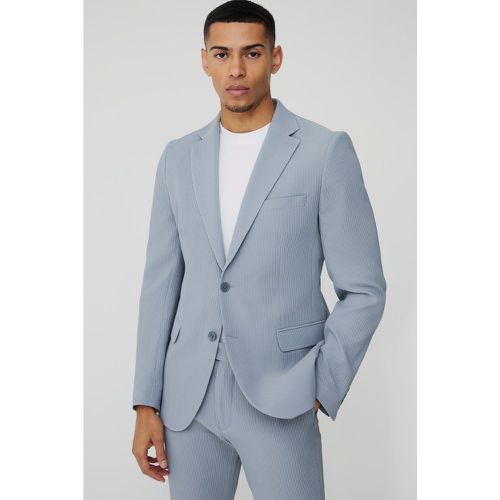 Blazer Slim Fit con pieghe, Grigio - boohoo - Modalova