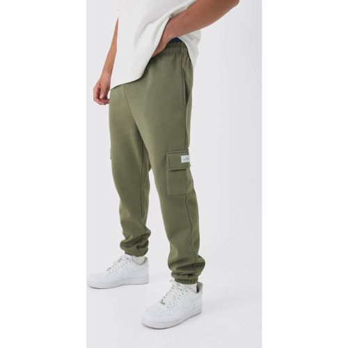 Pantalón Deportivo Cargo Básico Ajustado Con Etiqueta De Tela - boohoo - Modalova