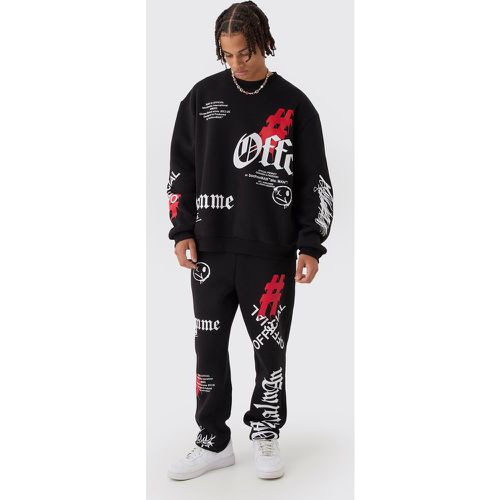 Chándal Oversize Man Con Sudadera Y Grafiti - boohoo - Modalova