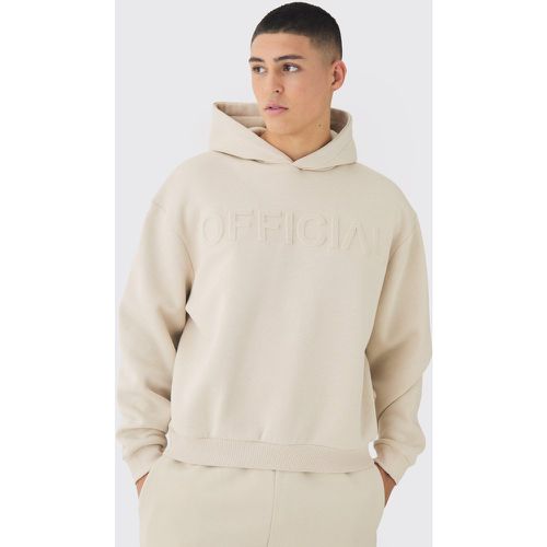 Sudadera Oversize Recta Con Capucha Y Estampado Official En Relieve - boohoo - Modalova