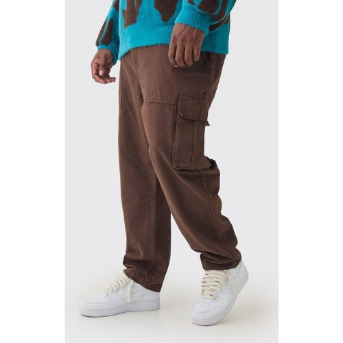 Pantaloni Cargo Plus Size affusolati color cioccolato - boohoo - Modalova