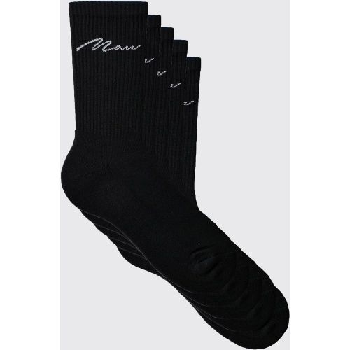 Pack De 5 Pares De Calcetines Deportivos Lisos Con Logo Man - boohoo - Modalova