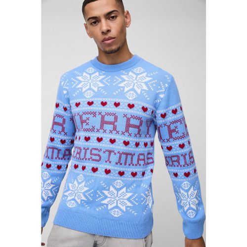 Jersey Regular Con Grecas Y Estampado Merry Christmas - boohoo - Modalova