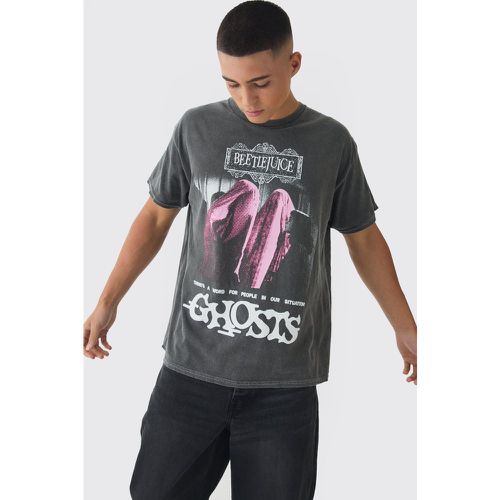 T-shirt oversize ufficiale in lavaggio Beetlejuice con stampa - boohoo - Modalova