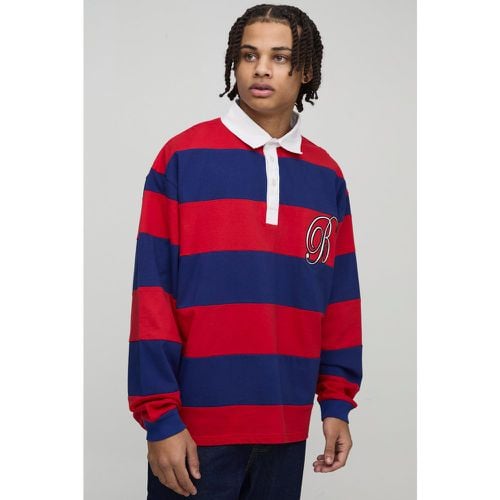 Polo da Rugby oversize pesante con applique Cut & Sew - boohoo - Modalova