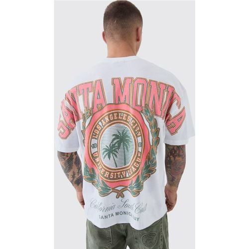 T-shirt squadrata oversize di Santa Monica con cuciture sovrapposte - boohoo - Modalova