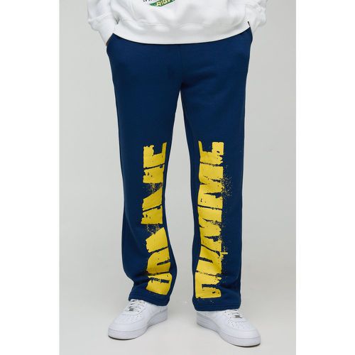 Pantalón Deportivo Holgado Con Salpicaduras De Pintura Y Refuerzo - boohoo - Modalova