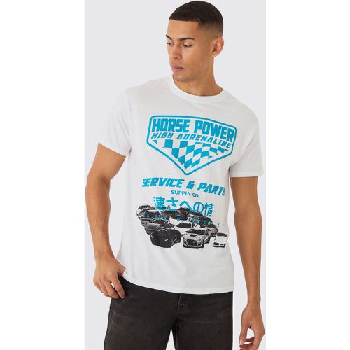 T-shirt Slim Fit con stampa Racing - boohoo - Modalova