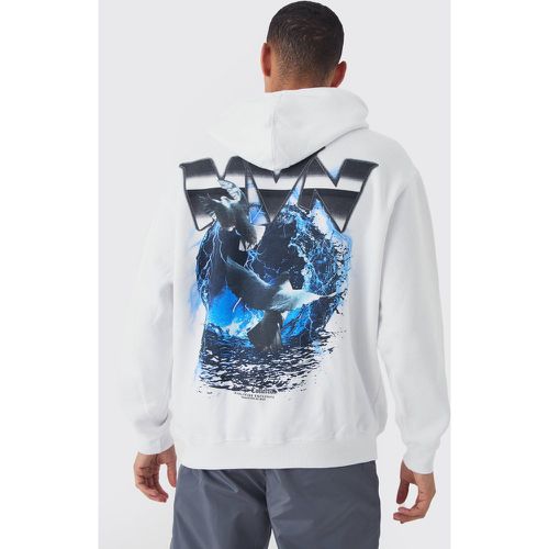 Dove Back Print Hoodie, Blanco - boohoo - Modalova