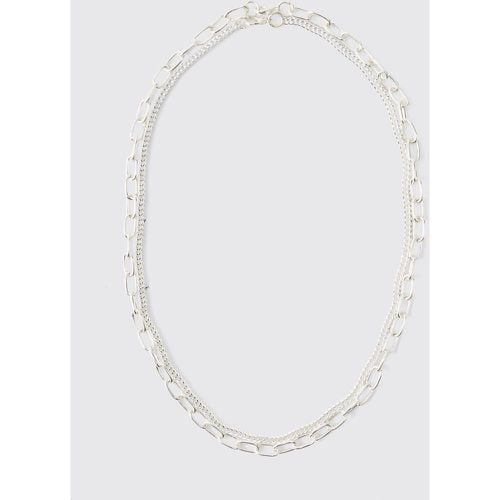 Collar De Cuerda A Capas, Gris - boohoo - Modalova