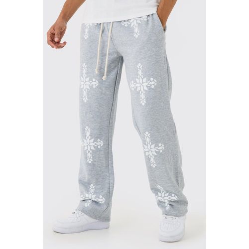 Pantalón Deportivo Holgado Con Estampado De Cruz Gótica - boohoo - Modalova