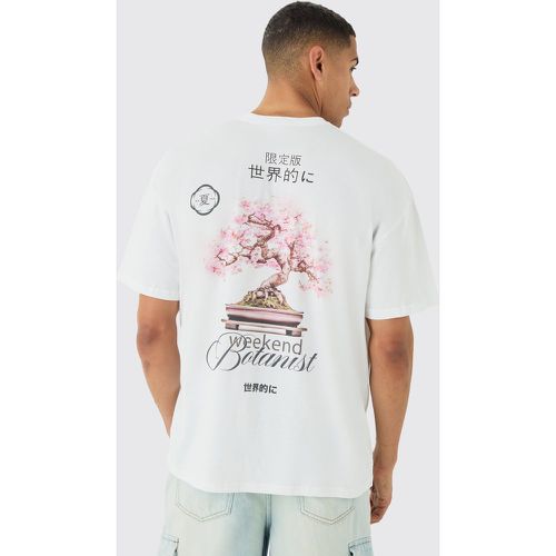 Camiseta Oversize Con Estampado De Árbol Botánico - boohoo - Modalova