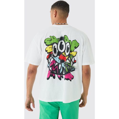 Camiseta Oversize Con Estampado Gráfico De Ojo Fundido Psicodélico - boohoo - Modalova
