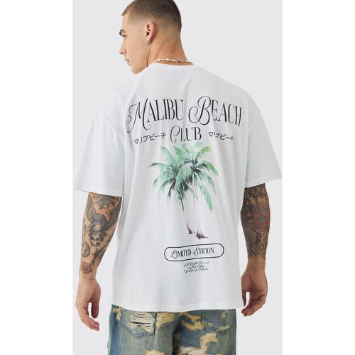 T-shirt oversize con stampa Malibu Tree - boohoo - Modalova