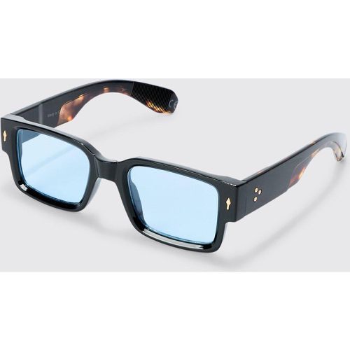 Square Plastic Sunglasses, Azul - boohoo - Modalova