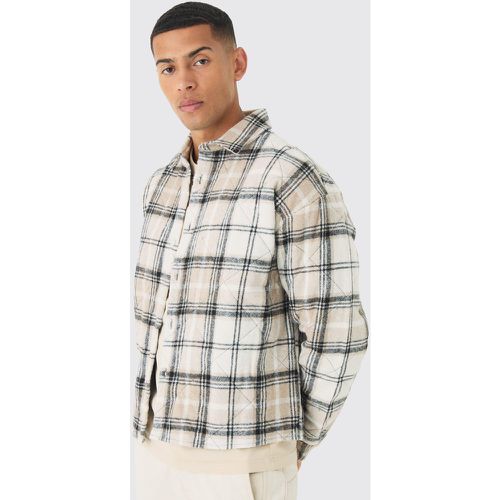 Oversized Quilted Check Overshirt - boohoo - Modalova