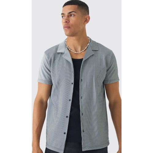 Camicia Regular Fit in jersey a coste con rever - boohoo - Modalova