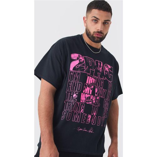 T-shirt Plus Size 2 Pac nera con stampa - boohoo - Modalova