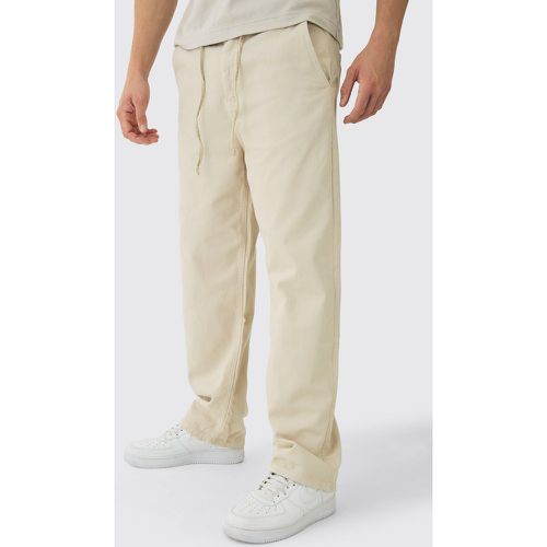 Pantaloni Chino rilassati color pietra con laccetti - boohoo - Modalova