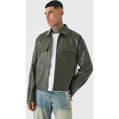 Giacca Harrington Tall sartoriale in PU - boohoo - Modalova