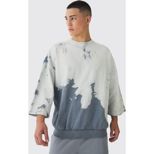 Felpa oversize candeggiata con mezze maniche e rovescio a ricci - boohoo - Modalova