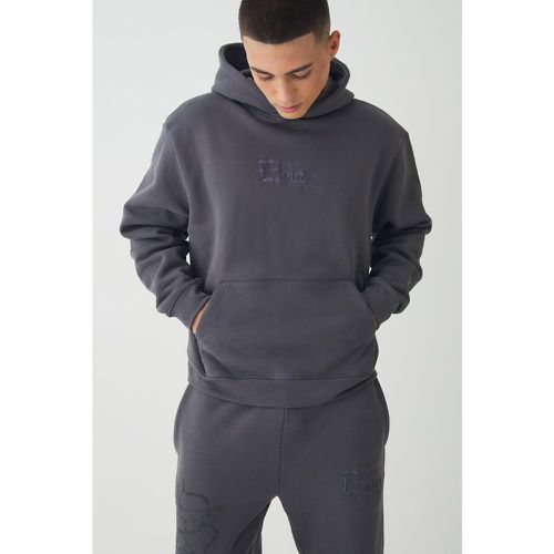 Smart Oversized Boxy Super Heavyweight Embroidered Hoodie - boohoo - Modalova