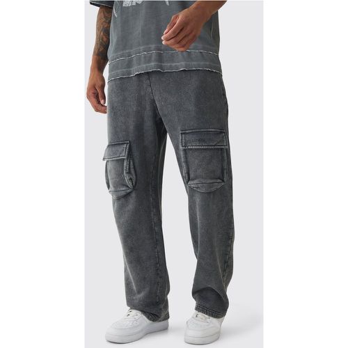 Pantalón Deportivo Cargo De Pernera Recta Limited Edition Con Lavado A La Piedra - boohoo - Modalova