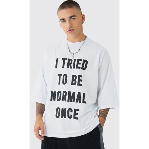 T-shirt super pesante oversize con slogan - boohoo - Modalova