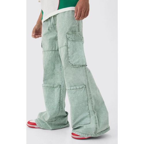 Pantaloni Cargo super extra comodi in lavaggio a olio con vita elasticizzata - boohoo - Modalova