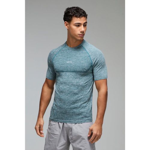 Camiseta Man Active Ajustada Al Músculo Sin Costuras Jaspeada - boohoo - Modalova