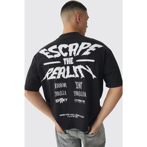 Camiseta Oversize Recta Con Cuello Extendido Y Estampado Escape The Reality - boohoo - Modalova