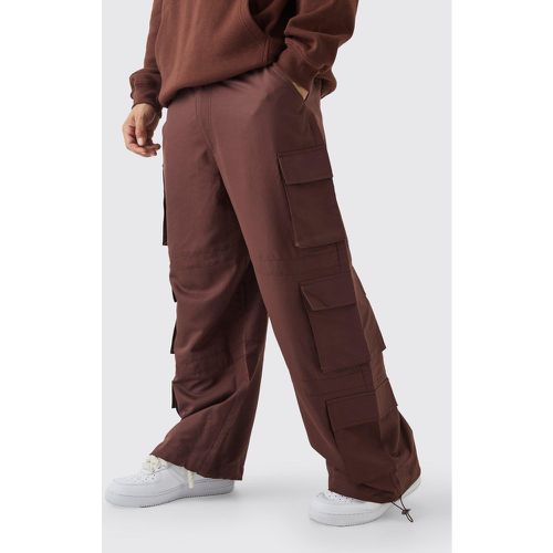 Pantaloni Cargo da paracadutista effetto goffrato con vita elasticizzata - boohoo - Modalova