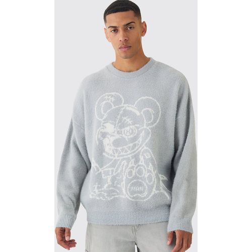 Maglione squadrato oversize con grafica morbida Teddy - boohoo - Modalova