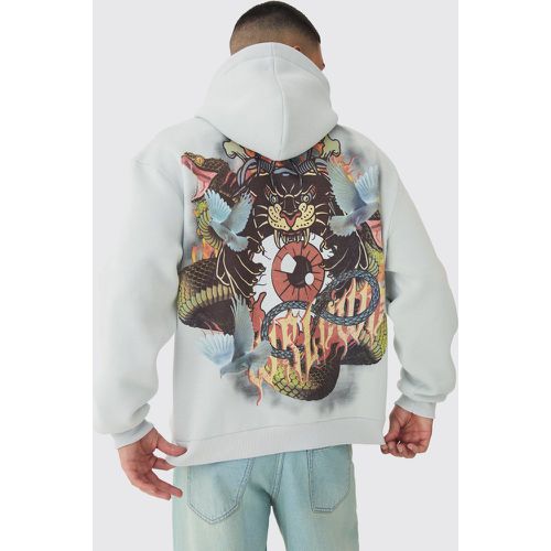 Oversized Worldwide Tattoo Back Graphic Hoodie - boohoo - Modalova