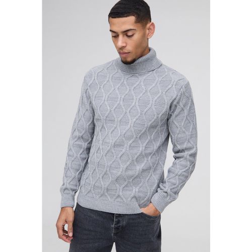 Maglione in maglia intrecciata Regular Fit con collo alto - boohoo - Modalova