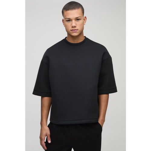 Sudadera Oversize Recta De Scuba Con Mangas La Mitad - boohoo - Modalova