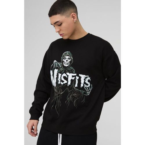 Sudadera Oversize Con Estampado De Misfits Band - boohoo - Modalova