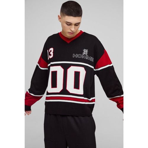 Top da Hockey oversize in maglia stile college - boohoo - Modalova