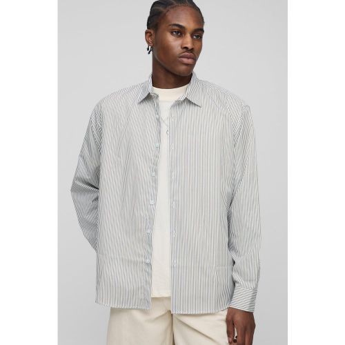 Camisa De Manga Larga Súper Oversize De Rayas - boohoo - Modalova