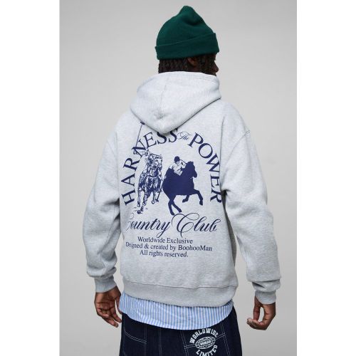 Sudadera Oversize Worldwide Con Capucha Y Estampado De Caballos - boohoo - Modalova