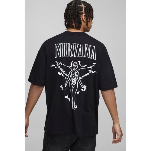 Camiseta Oversize De Nirvana, Negro - boohoo - Modalova