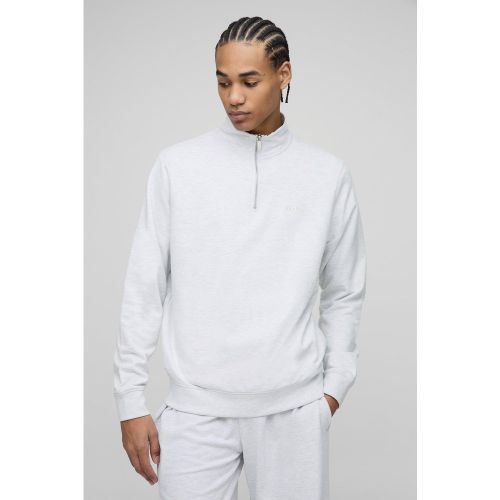 Uomo. Felpa Regular Fit Con Zip Corta - boohoo - Modalova