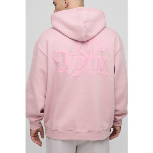 Felpa oversize LTD EDTN con stampa a caratteri arrotondati e cappuccio - boohoo - Modalova