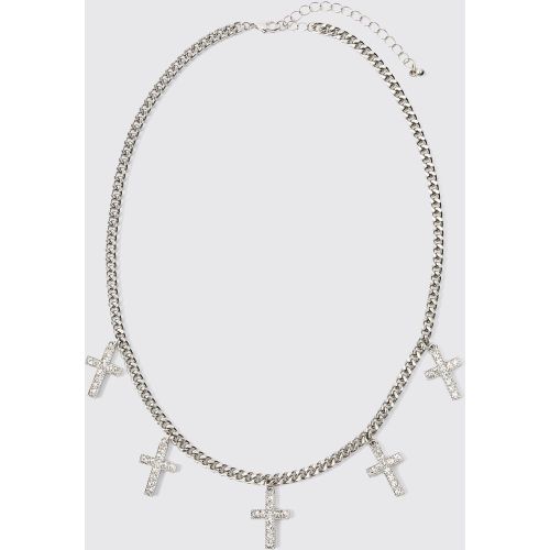 Collar Con Cruces, Gris - boohoo - Modalova