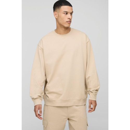 Felpa Tall oversize Basic, Beige - boohoo - Modalova