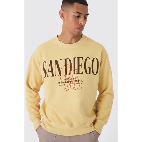 Sudadera Con Estampado Gráfico De San Diego Desteñido - boohoo - Modalova