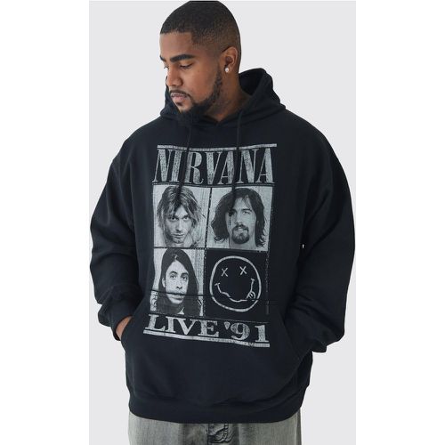 Sudadera Plus Oversize Con Capucha Y Estampado De Nirvana - boohoo - Modalova