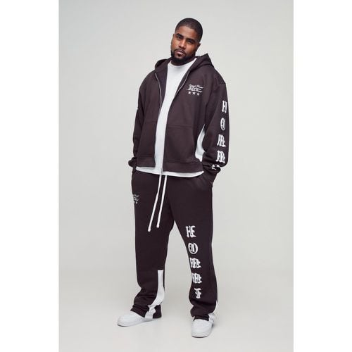 Tuta sportiva Plus Size squadrata oversize Homme con inserti e pieghe sul fondo - boohoo - Modalova