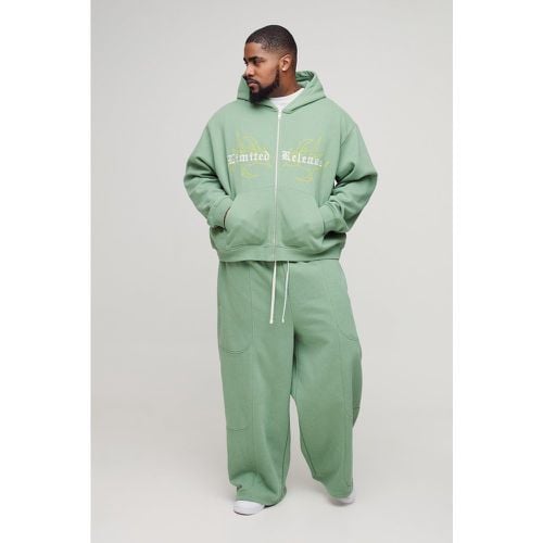 Tuta sportiva Plus Size squadrata oversize Limited con cuciture e cappuccio - boohoo - Modalova