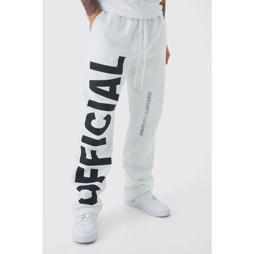 Pantalón Deportivo Holgado Con Texto Official - boohoo - Modalova